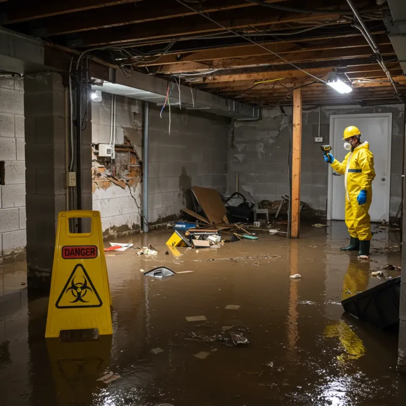 Flooded Basement Electrical Hazard in Black Creek, WI Property